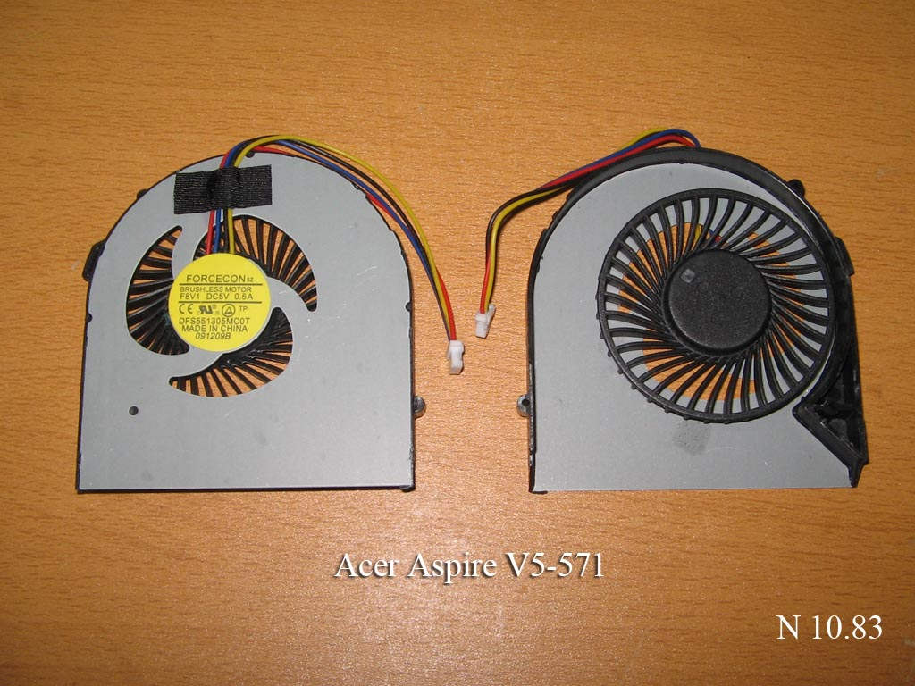 Вентилятор системы охлаждения ноутбука Acer Aspire V5-571. УВЕЛИЧИТЬ.